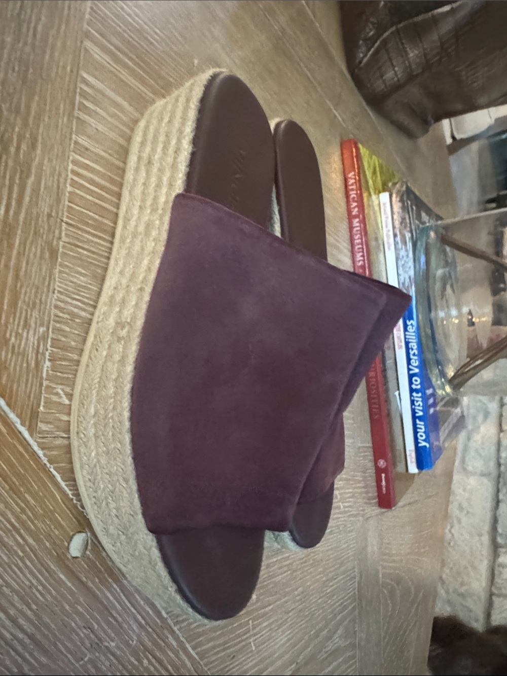Vince. Suede Espadrille Slide Sandals